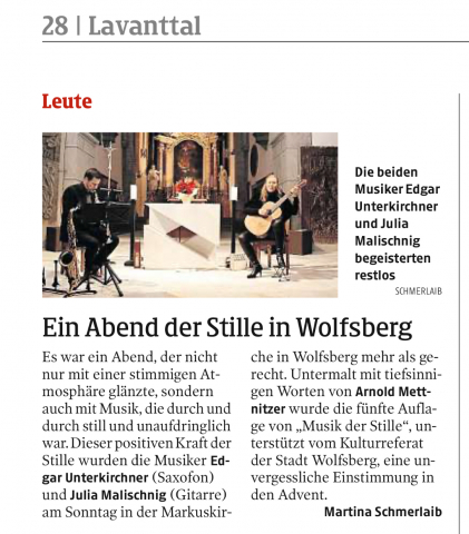 Kleine Zeitung Musik der Stille